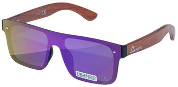 Foto - SUNGLASSES- AMOQ BURST, PLRZD WOOD-PURPLE RED MIRROR