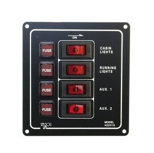 Foto - SWITCH PANEL WITH 4 FUSES, VERTICAL, 12V, 30A