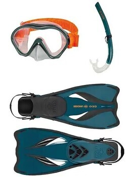 Foto - SNORGELDAMISKOMPLEKT- MASK & LESTAD, BEAUCHAT OCEO PMT, 32/37, SININE