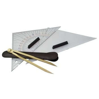Foto - NAVIGATION TRAINING SET (DIVIDER, TRIANGLE, NAUTICAL SQUARE)