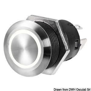 Foto - SWITCH- FLAT, ON-OFF, 12 V, S/S, WHITE